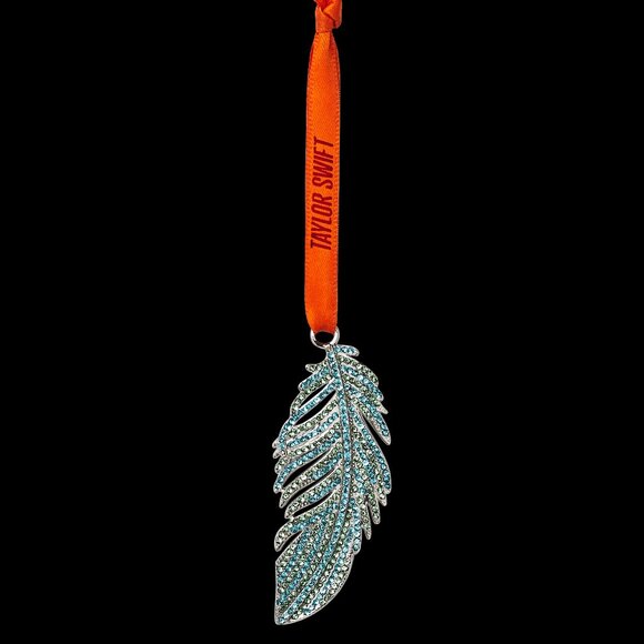 Taylor Swift The Life of A Showgirl Rhinestone Feather Christmas Ornament - Picture 2 of 3
